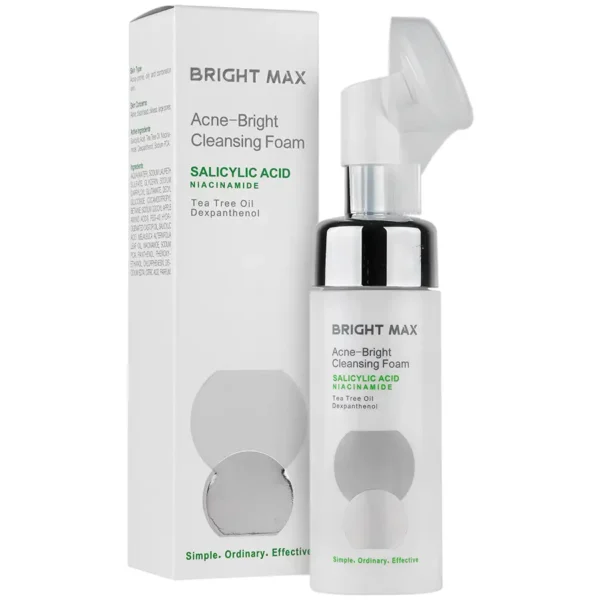 بطری پمپی فوم پاک کننده صورت برایت مکس مدل آکنه برایت (Acne Bright) مناسب پوست چرب و مستعد آکنه