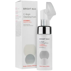 بطری پمپی فوم پاک کننده و روشن کننده صورت پریم حاوی ویتامین C مدل سی برایت (C-Bright) برای انواع پوست