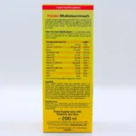 جدول ترکیبات و مواد تشکیل دهنده شربت کیندر مولتی ویتامین زافت شامل ویتامین های A, D, C, B