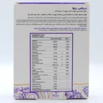 جدول ترکیبات و مواد تشکیل دهنده کپسول رجوا شامل کلاژن، هیالورونیک اسید، زینک و بیوتین