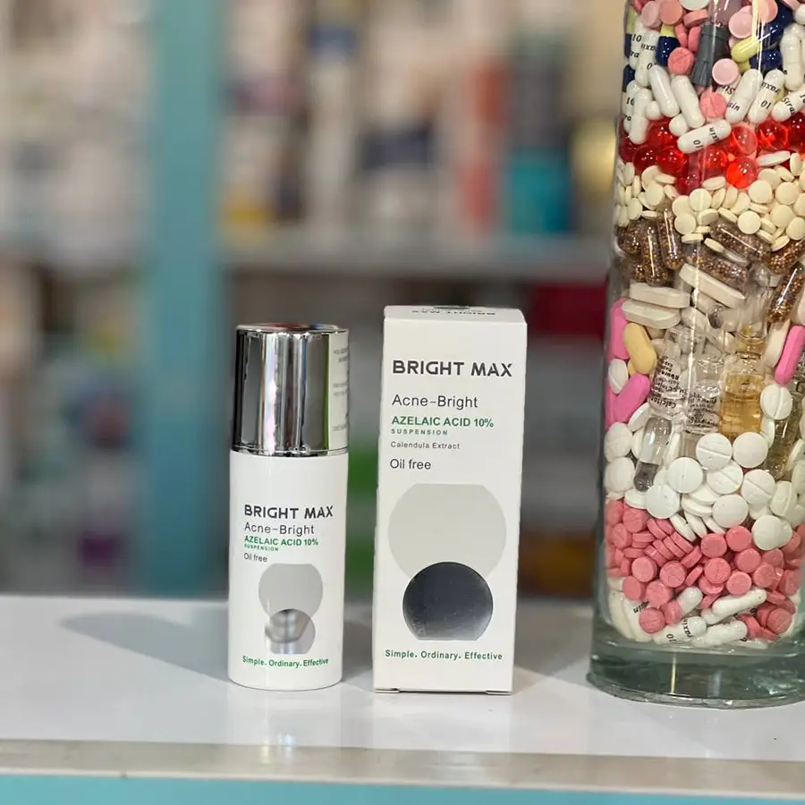 سوسپانسیون ضد لک و ضد جوش آکنه برایت حاوی آزلائیک اسید ۱۰ درصد