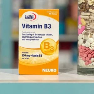 خرید قرص ویتامین B3 یوروویتال اصل در تبریز؛ مکمل نیاسین ۵۰۰ میلی‌گرم