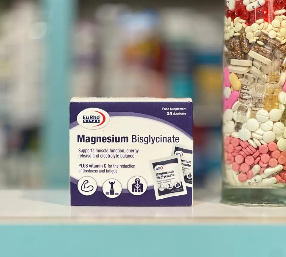 ساشه منیزیم بیس گلیسینات یوروویتال، پودر منیزیم برای کاهش استرس و خواب راحت، خرید در تبریز