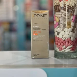 خرید کرم ضدآفتاب بدون رنگ صورت پرایم مدل Anti Aging SPF50 در سودافارما