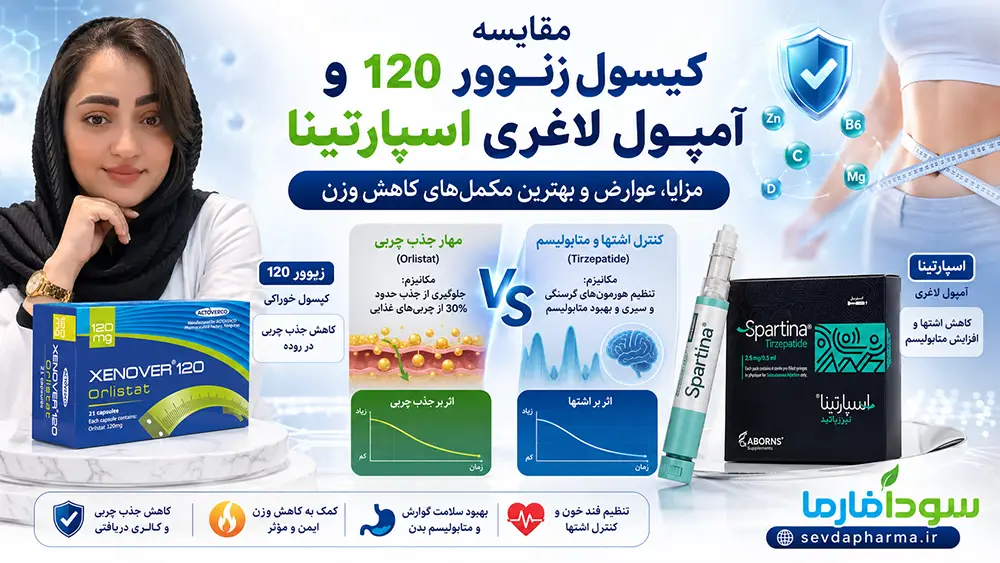 مقایسه کپسول زنوور ۱۲۰ و آمپول لاغری اسپارتینا در داروخانه سودافارما